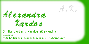 alexandra kardos business card